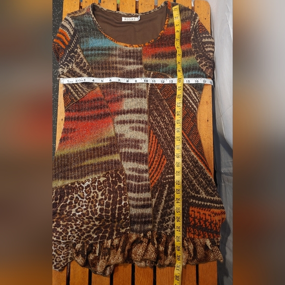 Adore Multi-Colored Tunic Knit Top Size S Like New - Picture 9 of 9